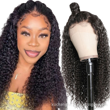 100% Brazilian Virgin Cuticle Aligned Natural Hair Transparent Swiss Lace Wig HD Lace Front Human Hair wigs for Black Women
